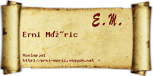 Erni Móric névjegykártya